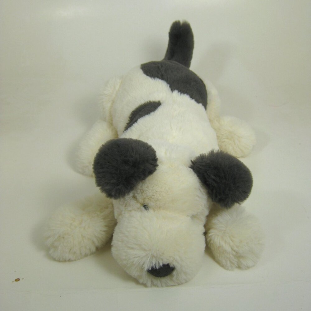 EUC JELLYCAT Dashing Dog Soft 12" White and Gray Spotted Plush Stuffed Animal